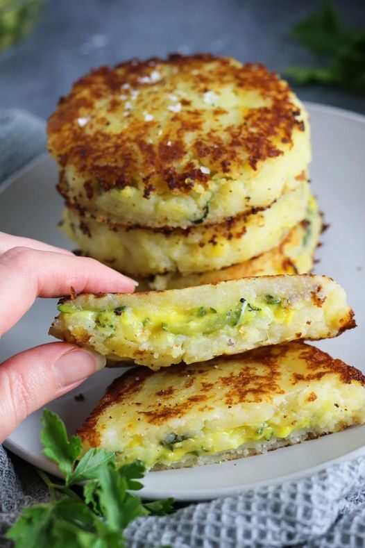 Cheesy Courgette and Potato Cakes
