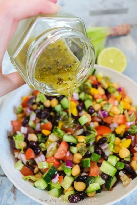 Middle Eastern Chickpea & Black Bean Salad