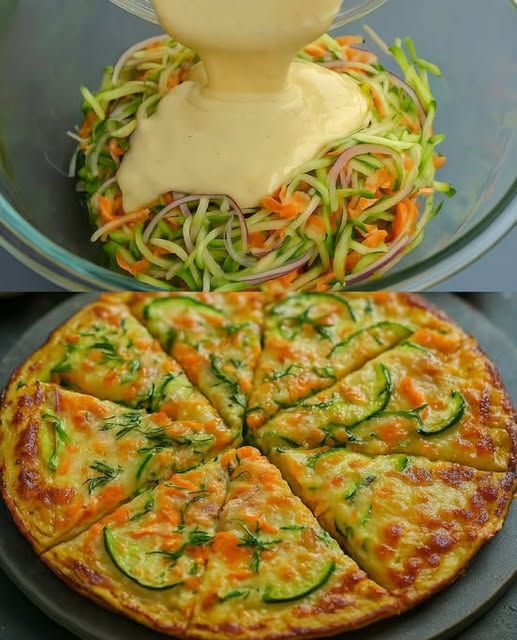 🥒 Zucchini & Carrot Crustless Veggie Pizza (Vegan + Gluten-Free)