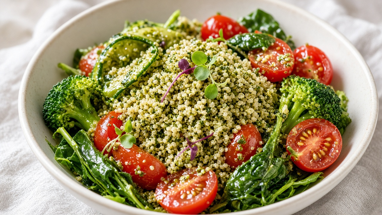 Pesto Quinoa Veggie Bowl